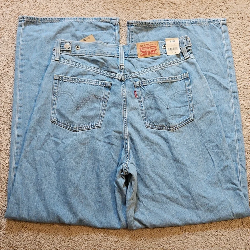 NEW! Levi's High Rise Cinch Baggy Jeans In Invested Indigo Size 30 - Picture 6 of 13